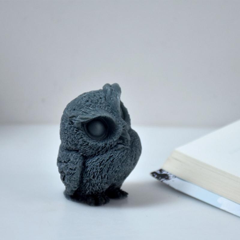 Cute Bird Christmas Candle Molds Silicone Soap Mold 3D Owl-Shape Resin Epoxy Mold Wedding Home Party Decor-Aromatherapy