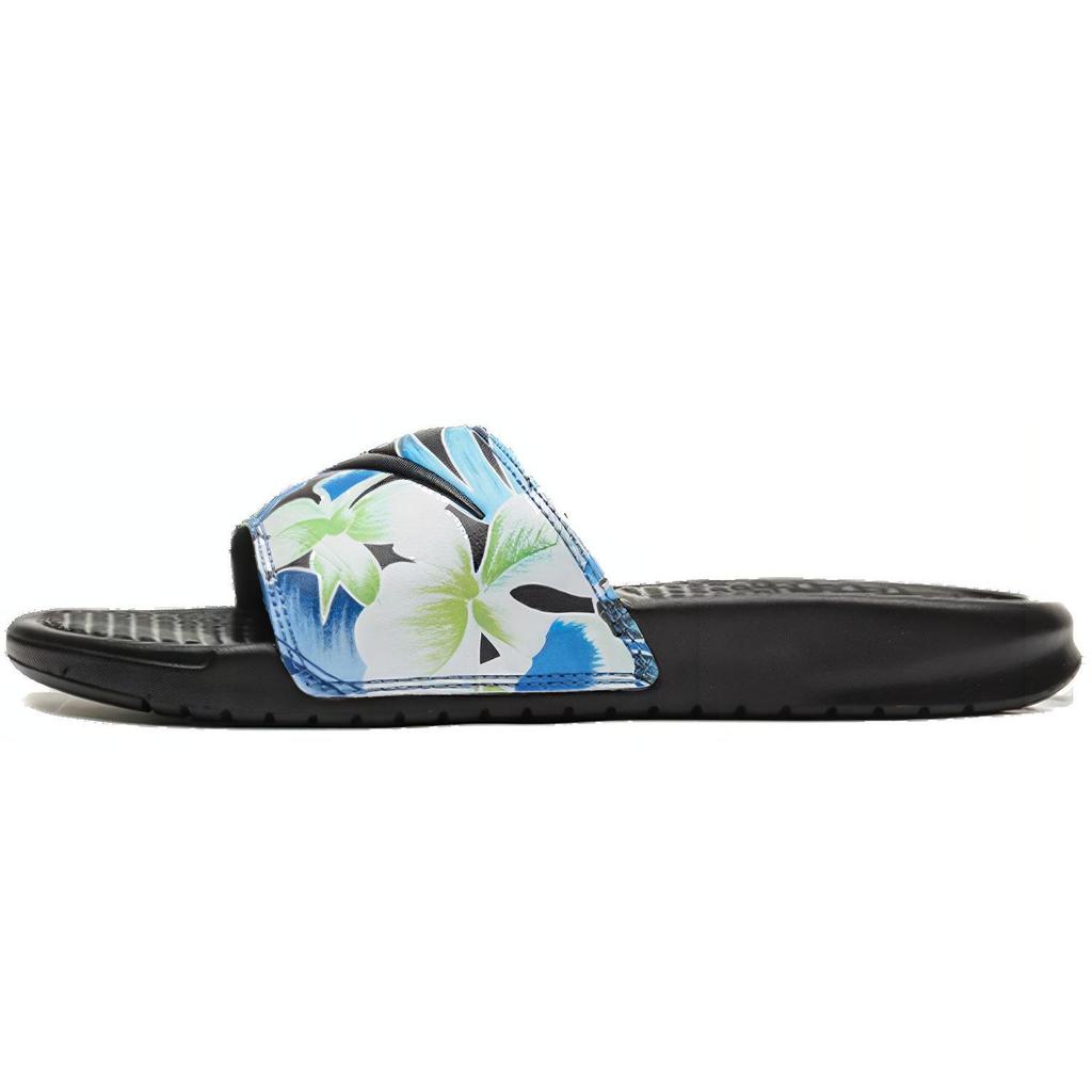 Nike Benassi Thick Sole Outdoor One-Piece Floral Trend Rubber Non-Slip Slide Sandals Women Footwear Black 618919-029