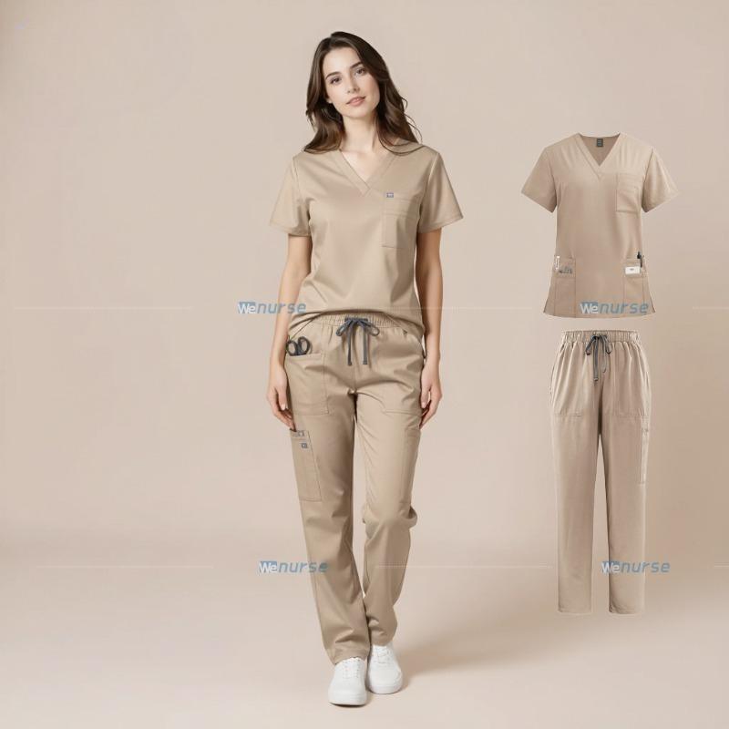 Stretch Hand-washing Clothes, Short-sleeved Surgical Gowns, Nurses, Doctors, Overalls, Pet Hospital, Short-sleeved Suits
