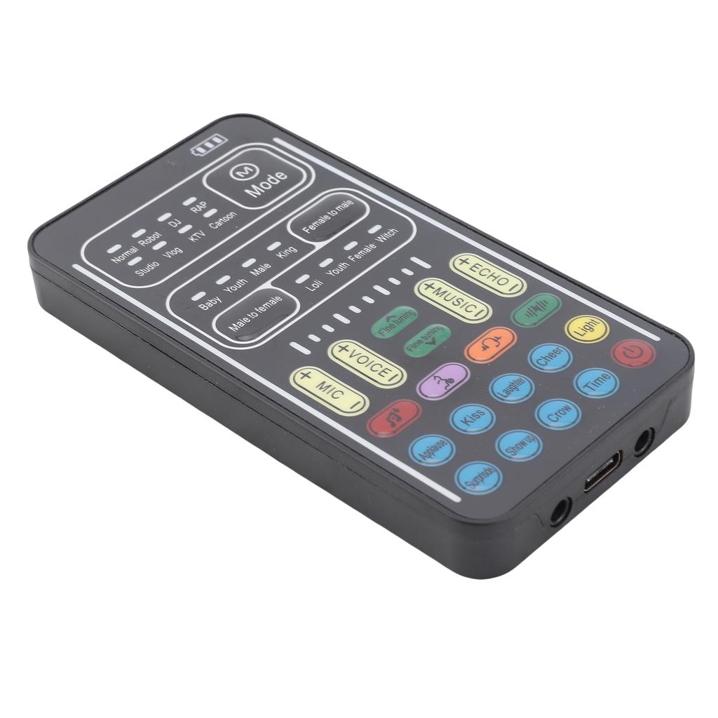 I9 Voice Changer Set Multifunction Portable Recording Mini Sound Card for Game Anchor Recording Computer English Version