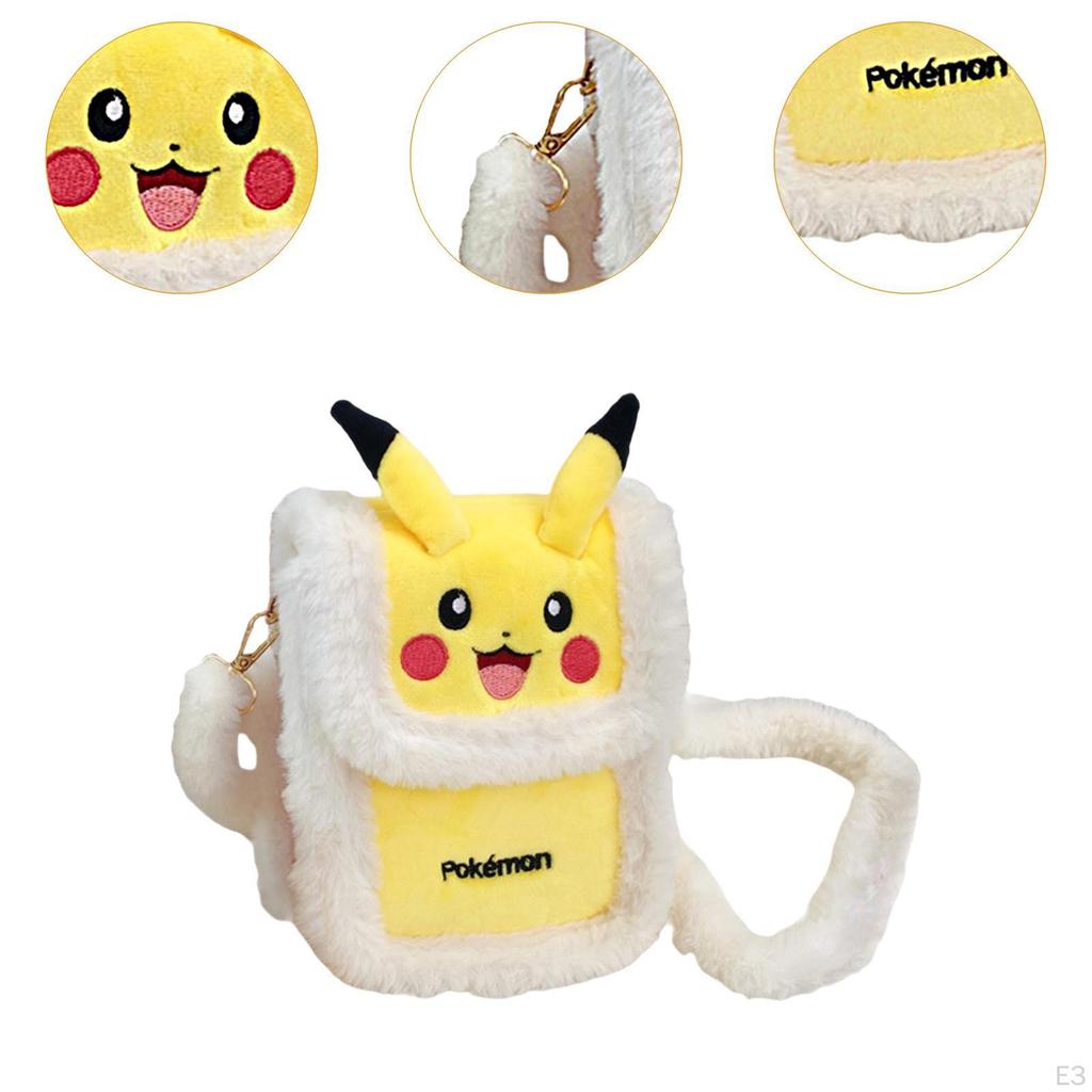 Plush Crossbody Bag Small Stylish with Adjustable Strap Cartoon Shoulder Red