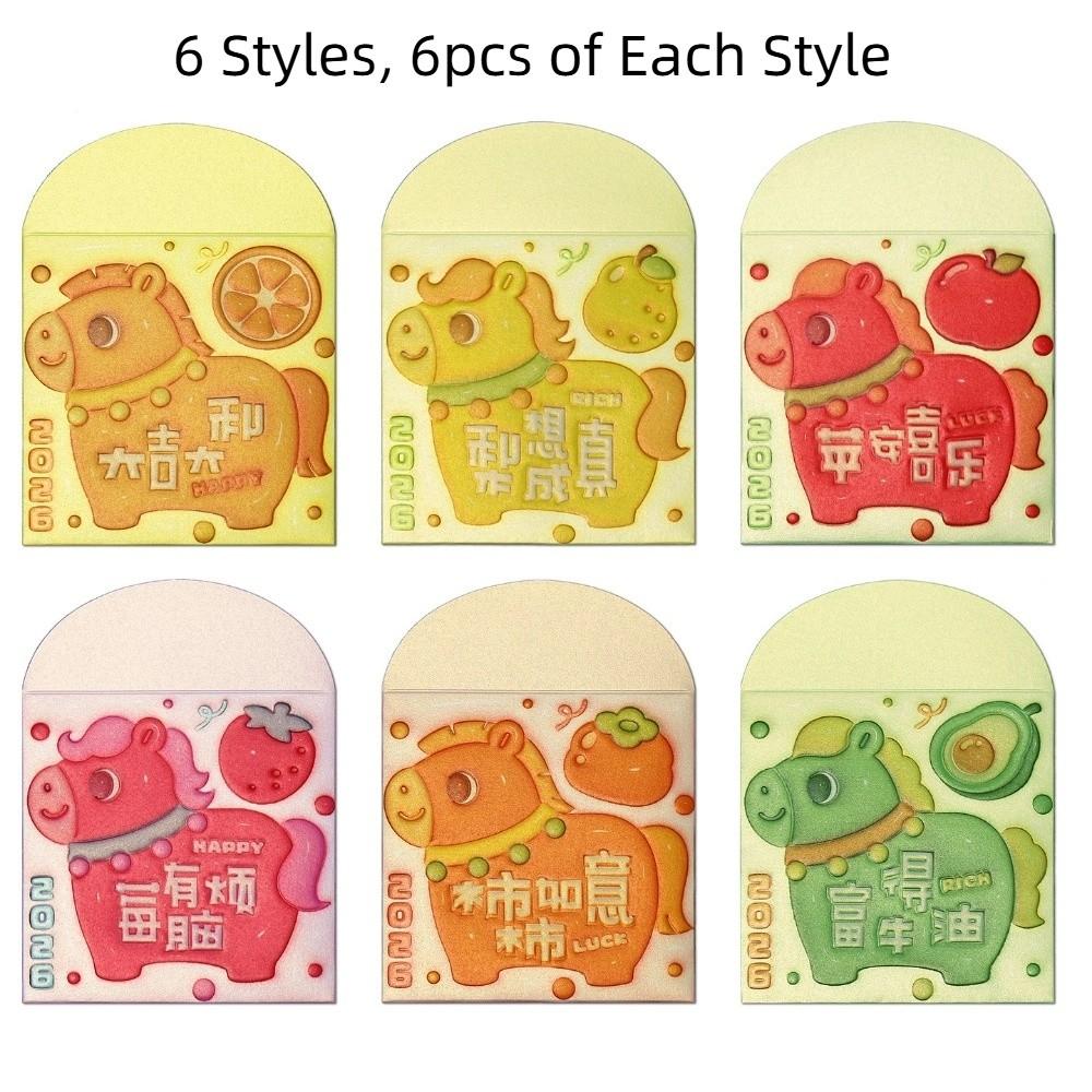 

36 шт. Традиционный красный конверт из бумаги на год Лошади 2026, мешочек для счастливых денег, Свадебное торжество 36Pcs