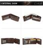Black Angel RFID Anti-theft Men's Tri-fold Leather Wallet with Multiple Card Slots