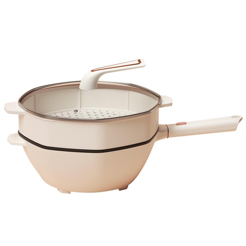 AUX Electric Octagonal Wok with Steamer, Non-stick