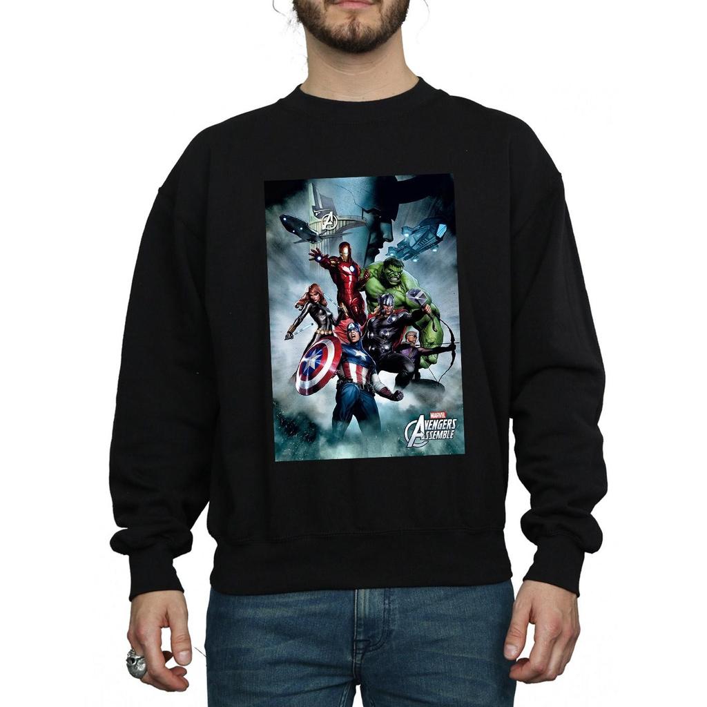 Marvel Mens Avengers Assemble Team Montage Sweatshirt