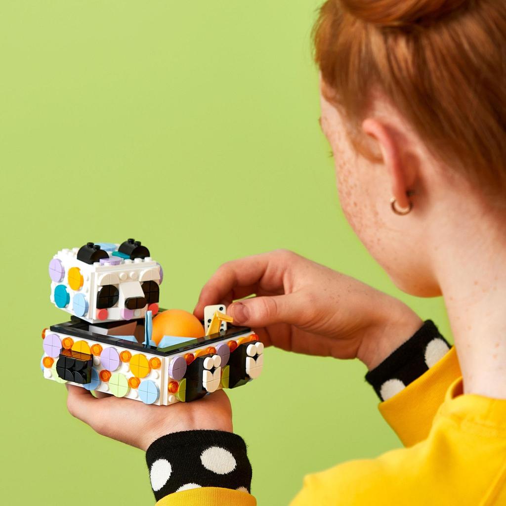 Tăviță Panda Drăguț LEGO Dots 41959, Blocuri de Jucărie, Cadou, Bijuterii, Meșteșuguri, Băieți și Fete, Vârste 6 ani și Peste