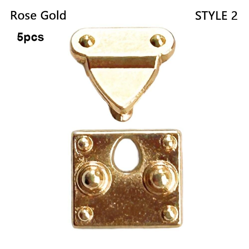 

5/10 шт. Міні металеві вироби Замок Різнокольорові Частини для лялькових сумок Аксесуари для коробок DIY Лялькові аксесуари Rose Gold-Style 2