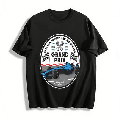 Vintage F1 Grand Prix Racing Graphic Casual Short Sleeve T-Shirt Pure Cotton T-shirt