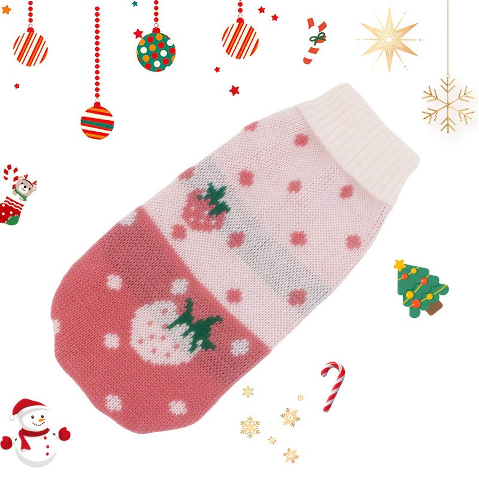 

Christmas Printed Pet Dog Sweatshirt Winter Warm Puppy Pullover Sweater Christmas Outfits For Small Medium Dog Pet Clothes 4 рожевий