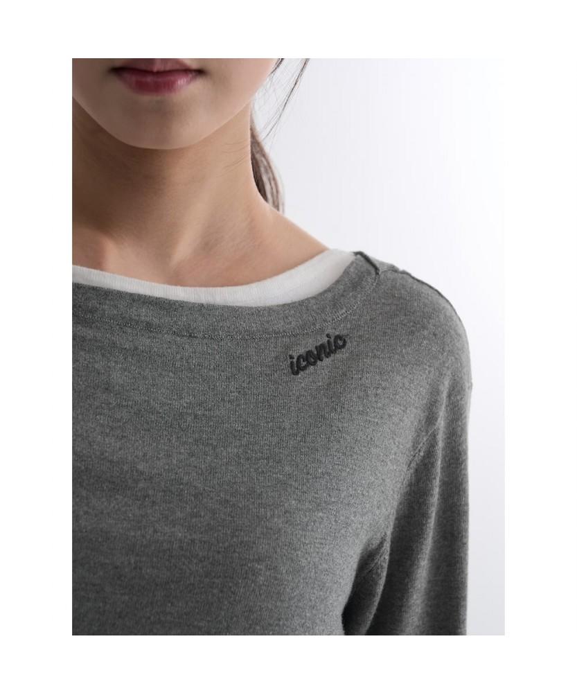 8SECONDS Boat Neck Pullover Gray