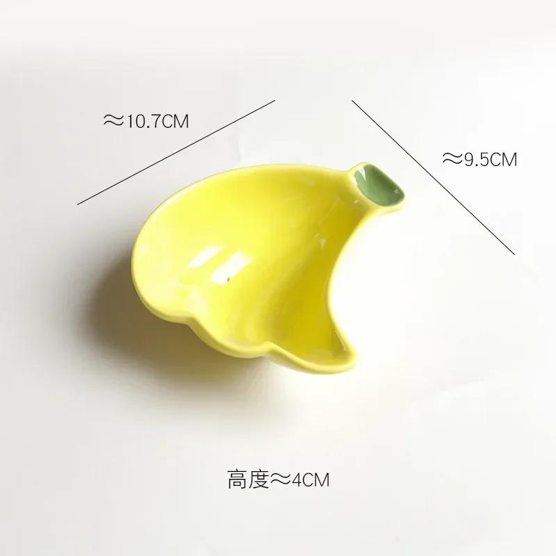 2025 Korean Style Creative Fruit Ceramic Tableware Small Condiment Dish Ceramic Soy Sauce Vinegar Hot Pot Barbecue Dipping Plate