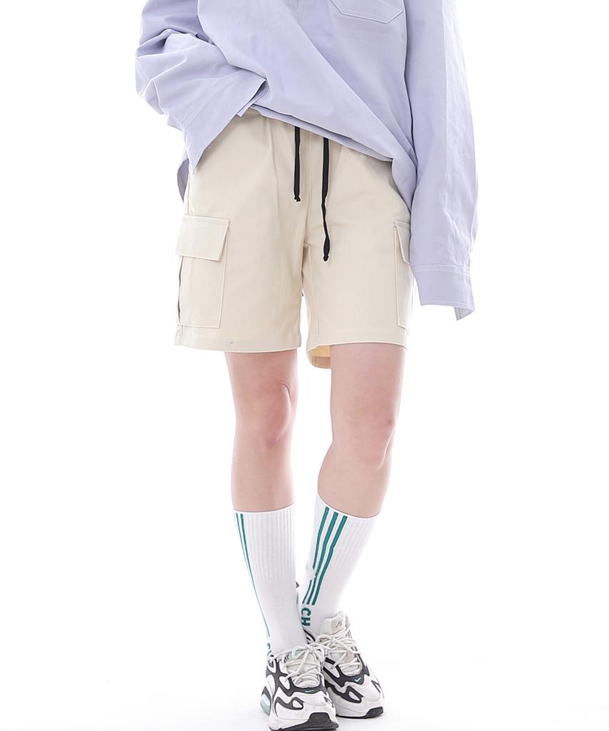Seinteukeulu Comfortable Modern Cargo Shorts Cm-1200C Cream