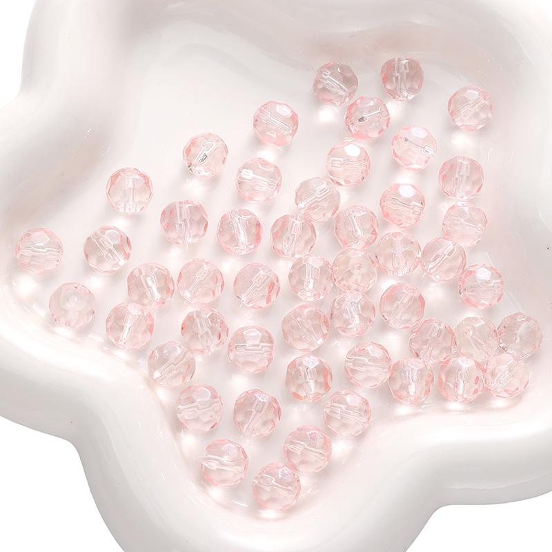 [10mm] Faceted Ball Beads Color Transparent Glass Beads Loose Spacer Beads For Jewelry Making Diy Bracelet Necklace Accessories