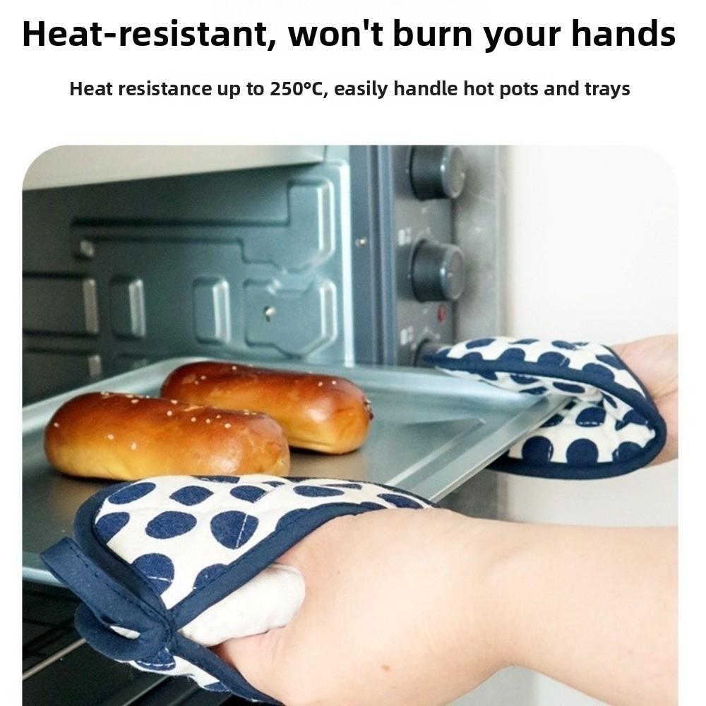 2pcs Heart-shaped Heat Insulation Pad Polka Dot Oven Mitts Anti-scalding Gloves  Oven Use