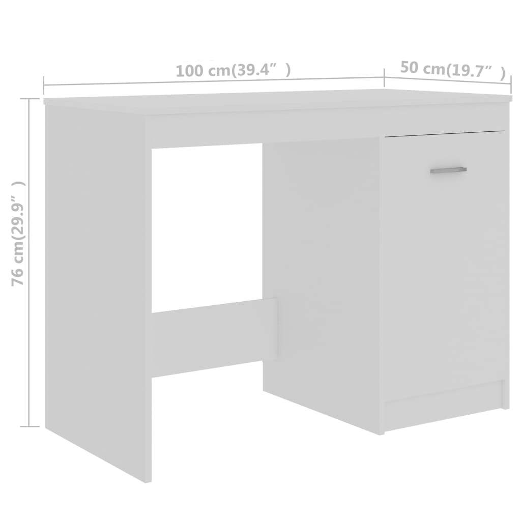 White Desk 140 x 50 x 76 cm Particleboard