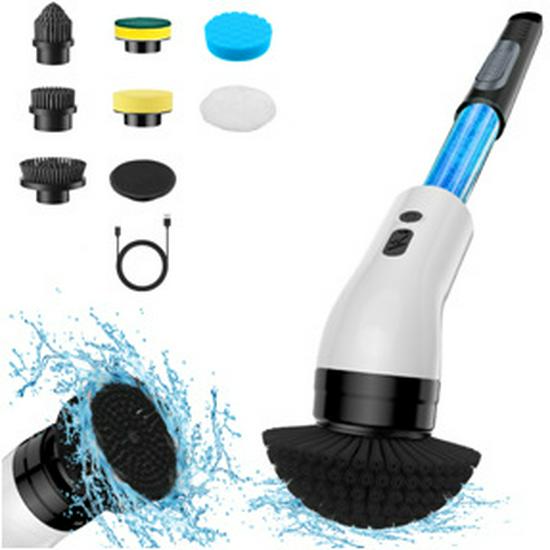 9-in-1 Rechargeable Handheld Electric Cleaning Brush with High Torque and Ultra-Quiet Operation for Kitchen and Floor Use