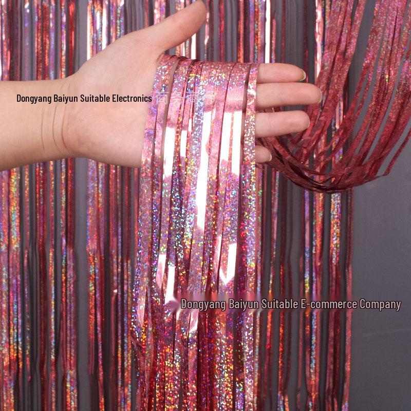 2.6m Silk Laser Rain Curtain for Stage & Party Decor