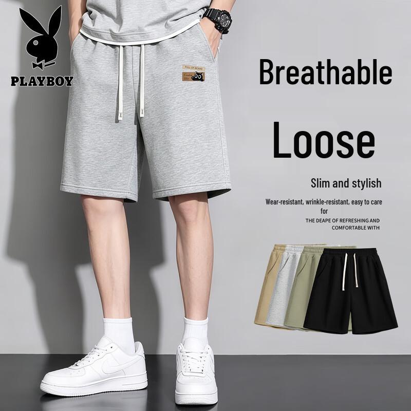 

PLAYBOY Men s 2026 Summer Sporty Straight-Leg Shorts XL