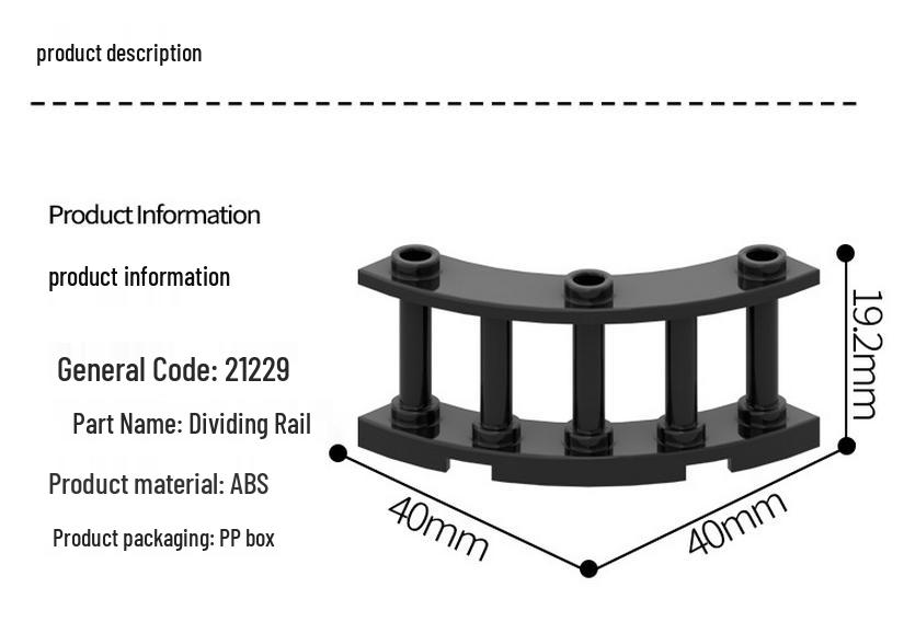 Cross-Border MOC Compatible Building Blocks: 4x4x2 Guardrail Piece Set with High 21229 Small Particle Precision. Minimum Order: 50G. Orange