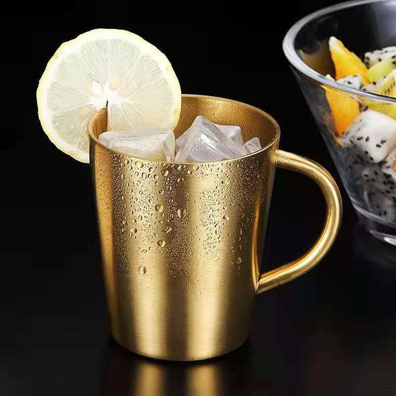 300 ml dvouvrstvý pohár na vodu Domácí jídelní hrnek na pití Nerezový pohár na pivo