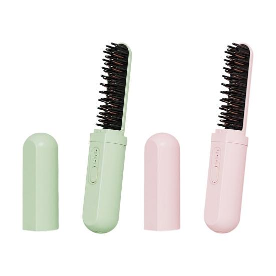 Portable Cordless Hair Straightener Brush 3 Temp Adjustable Fast Heating USB