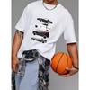 Crew Neck T Shirt White Classic Car Collection Graphic Print for Casual Wear