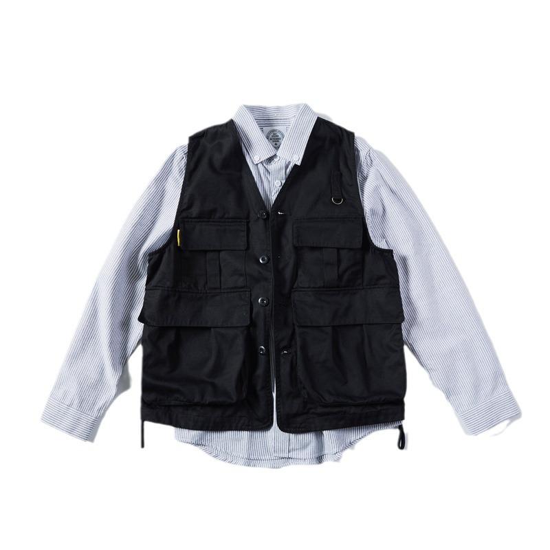 Men's Trendy Hong Kong Style Multi-Pocket Photographer Vest with Customizable Logo