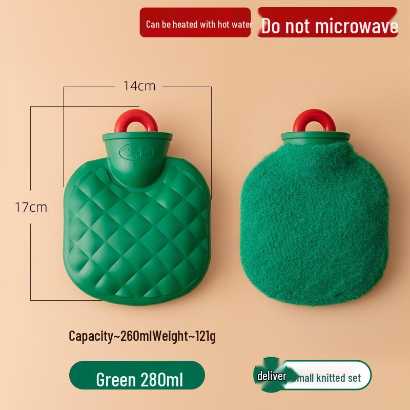 Winter Mini Plush Hot Water Bottle Hand Warmer, Explosion-Proof, Anti-Scald, Small Size for Women