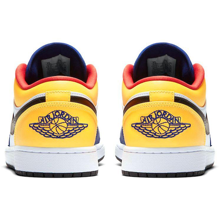 Air Jordan 1 Low Bianco Blu Reale Profondo Scarpe da Ginnastica da Uomo Laser-Arancio Rosso Pista 553558-123