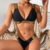Bikini Xuanlang din Catifea Aurie: 17 Culori, Design Sexy Triunghiular, Costum de Baie Decupat pentru Femei