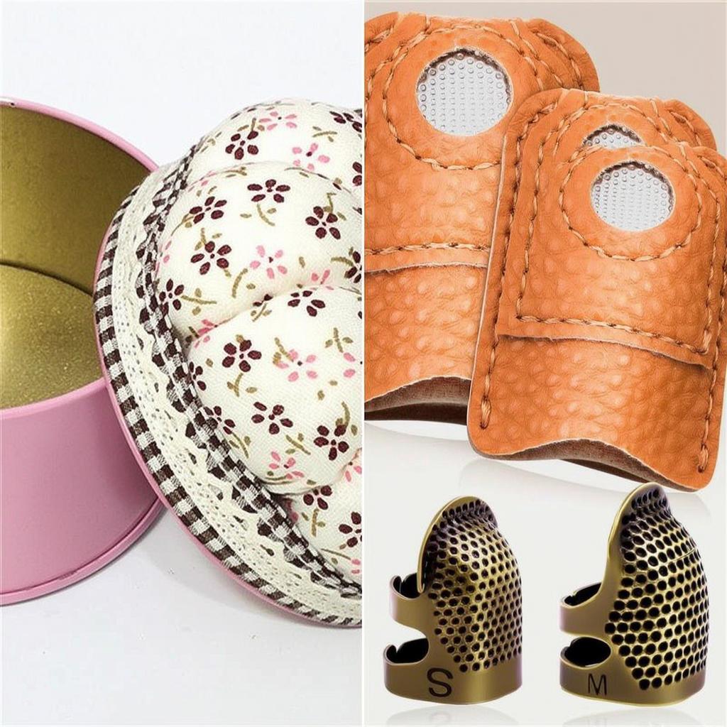 Floral Pattern Cloth Pincushion Pin Cushion Pillow DIY Craft Style 8 Pieces Thimble Assortment