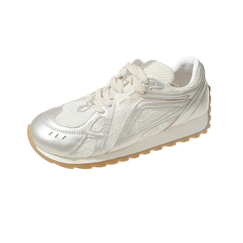 

thick-soled spring single mesh breathable women s summer new sports shoes women s single shoes 35 абрикосовий
