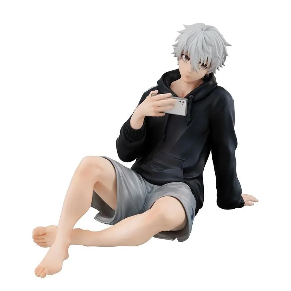 Blue Lock Anime Sitting Palmar Center Cute Nagi Seishiro Figure Model PVC Desk Decoration Toys Kids Birthday Gifts