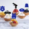 Police Children Themed Birthday Cake Paper Plugin Set Party Props Decoration