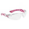 Bolle SAFETY Rush Plus Color Variation 4-Piece Set (Goggles, Gasket Kit, Pouch, Original Cloth) Pink Ribbon Campaign (Pouch: Pink & White, Clear)
