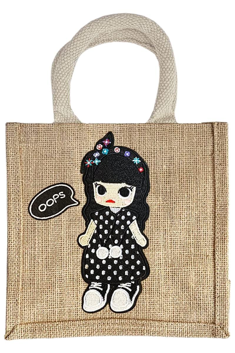 

Jute Bag Summer Girl Jute Bag Tote Bag Lunch Bag Dot Girl Speech [DIVA Rose] Women s (Girl Bubble)