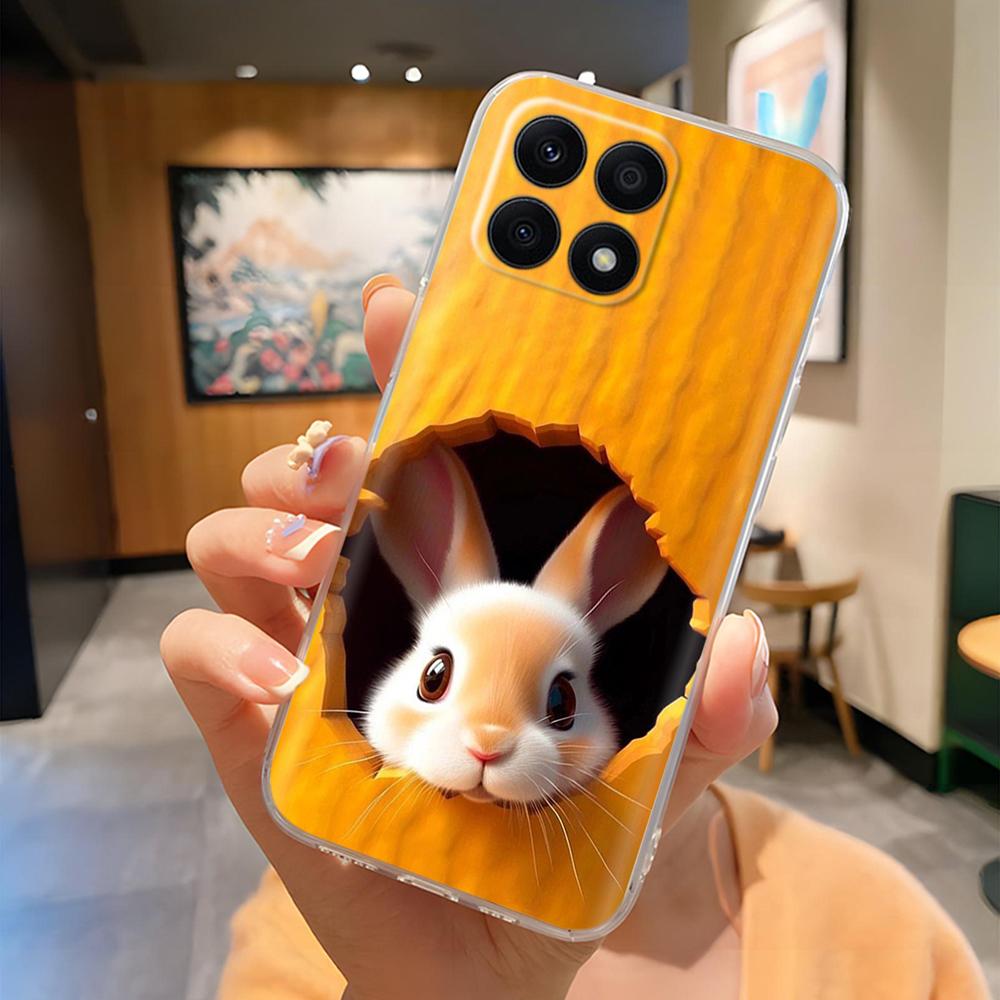 For Honor X8b X8a 4G LLY-LX1 LLY-LX2 CRT-LX1 Cute Cartoon Painted Phone Cover TPU Soft Clear Silicone Case On Honor X8a 4G Mask