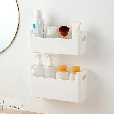 Kitchen Cabinet Door Inner Storage Box Wall Mounted Non Perforated Cabinet Inner Cling Film Hanging Rack Bathroom Storage Rack