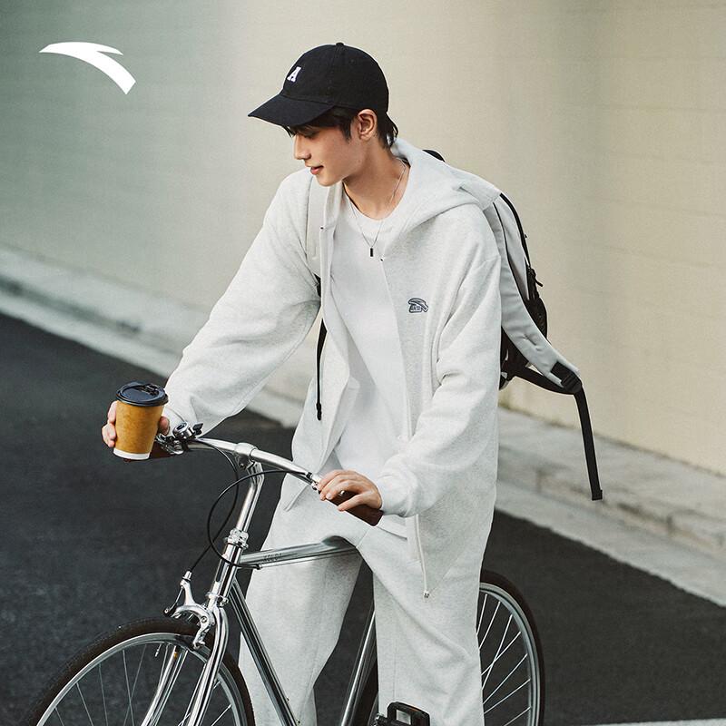 Anta Men's Fleece-lined Hooded Knit Sportswear Set
