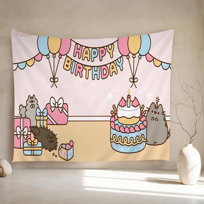 Pusheen Cat Birthday Hanging Bohemian Tapestry Bohemian Wall Tapestries Mandala Cheap Hippie Wall Hanging