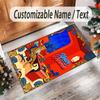 Leopard Theme Crystal Velvet Floor Rug Personalized Custom Name Text Warm Carpet Home Decoration