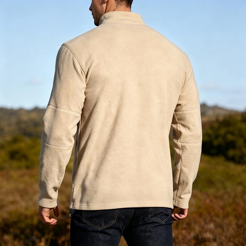 Men's Heated Fleece Sweatshirts Leisure Half Zip-up Solid Color Long Sleeve Pullover Autumn Winter Sportwear Big Size Streetwear S-3XL