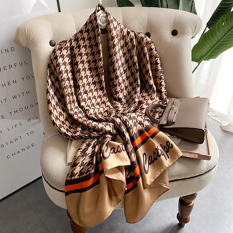 180*90cm Fashion Luxury Brand Scarf Women Shawl  Wrap Spring Muffler Hijab Bufanda Foulard Female Bandana Beach Stoles  Silk