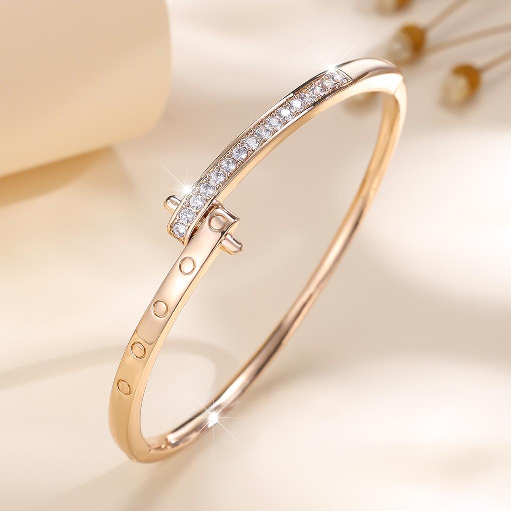 Korean Style Fashionable Light Luxury Full Stone Women's Simple and High-end Temperament Bracelet
