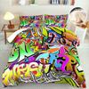 Winter Graffiti Style Duvet Cover Set Multi Size Quilt Cover Queen Size Bedroom Bedding Decoration Machine Washable Adult Boy Girl Bedroom