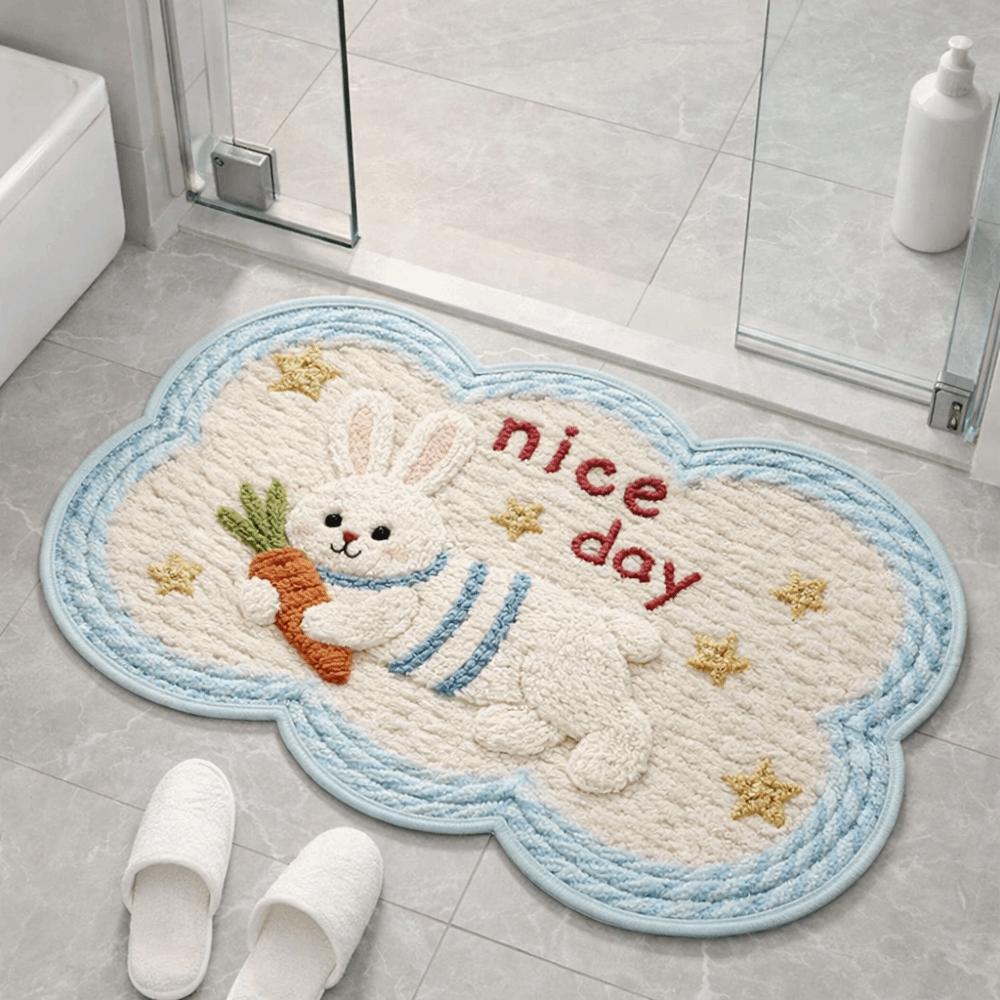 Door Mat Anti Slip Cartoon Floor Mat Animal Pattern Soft Absorbent Rug Absorbent Imitation Weaving Entry Doormat Entry