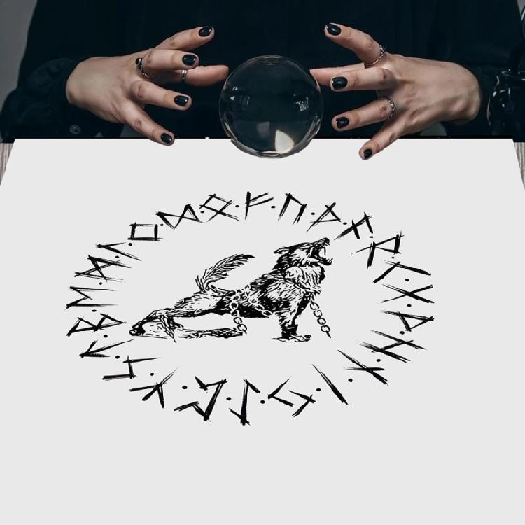 Mystisches Symbol Astrologie Tischdecke Altartuch Quadrat Divinationen Kartentischdecke Hexerei Decktuch