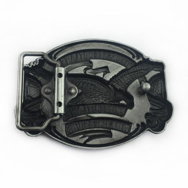 Fibbia Personalizzata in Pelle con Aquila - Design Uccello Western Cowboy