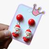 Colorful Acrylic Santa Claus Cartoon Earrings – Parent-Child Style Clips