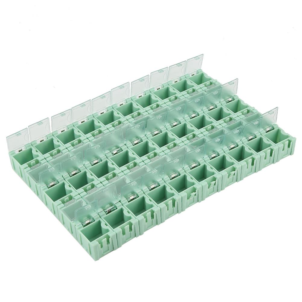 50Pcs Green SMT SMD Container Box Electronic Components Mini Storage Case